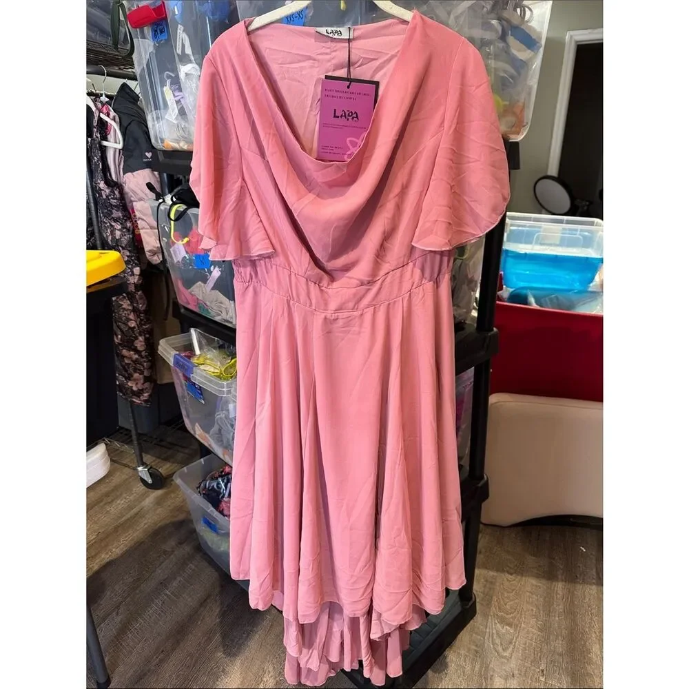 NWT 1XL- Women's Plus Size Classic Flowy Dress Layering Soft Chiffon Maxi Dress - Picture 5 of 6